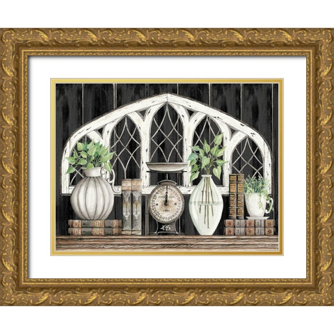 Farmhouse Dresser Gold Ornate Wood Framed Art Print with Double Matting by Jacobs, Cindy