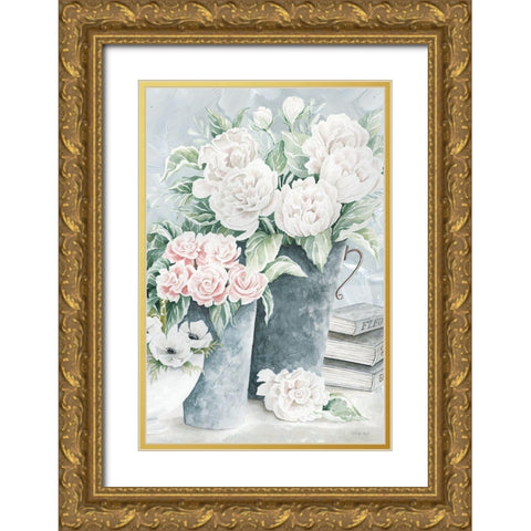 Plentiful Blooms I Gold Ornate Wood Framed Art Print with Double Matting by Jacobs, Cindy