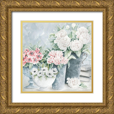 Plentiful Blooms II Gold Ornate Wood Framed Art Print with Double Matting by Jacobs, Cindy
