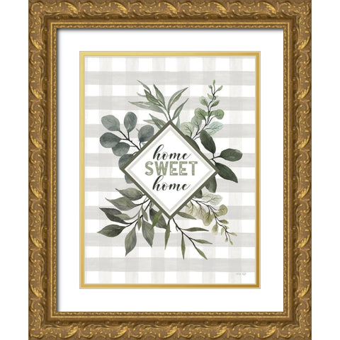 Home Sweet Home Gold Ornate Wood Framed Art Print with Double Matting by Jacobs, Cindy