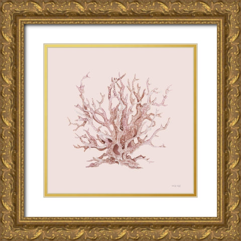 Pink Coral I Gold Ornate Wood Framed Art Print with Double Matting by Jacobs, Cindy
