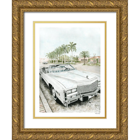 Beach Day Parking Spot Gold Ornate Wood Framed Art Print with Double Matting by Jacobs, Cindy
