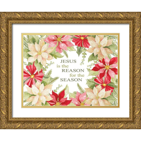Jesus is the Reason for the Season Gold Ornate Wood Framed Art Print with Double Matting by Jacobs, Cindy
