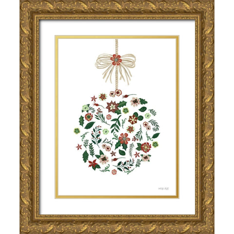 Christmas Ornament II Gold Ornate Wood Framed Art Print with Double Matting by Jacobs, Cindy