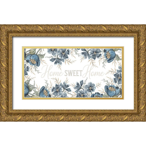 Home Sweet Home Gold Ornate Wood Framed Art Print with Double Matting by Jacobs, Cindy