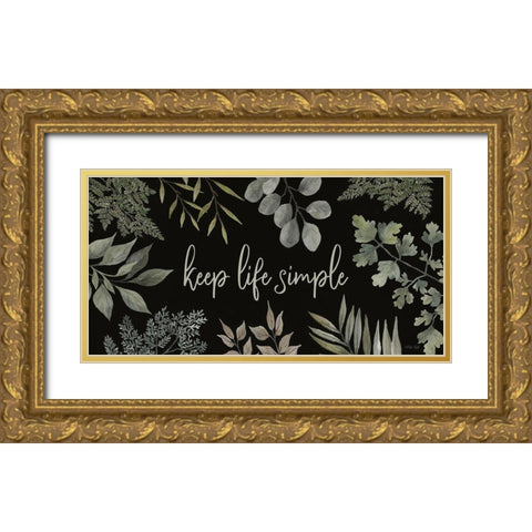 Keep Life Simple Gold Ornate Wood Framed Art Print with Double Matting by Jacobs, Cindy