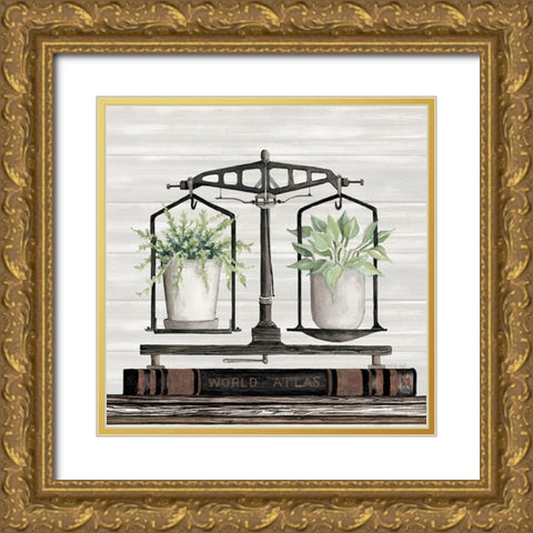 Balanced Plant Life Gold Ornate Wood Framed Art Print with Double Matting by Jacobs, Cindy