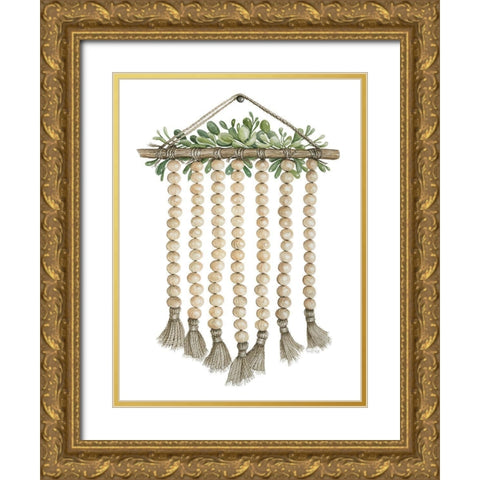 Beaded Wall Hanging Gold Ornate Wood Framed Art Print with Double Matting by Jacobs, Cindy