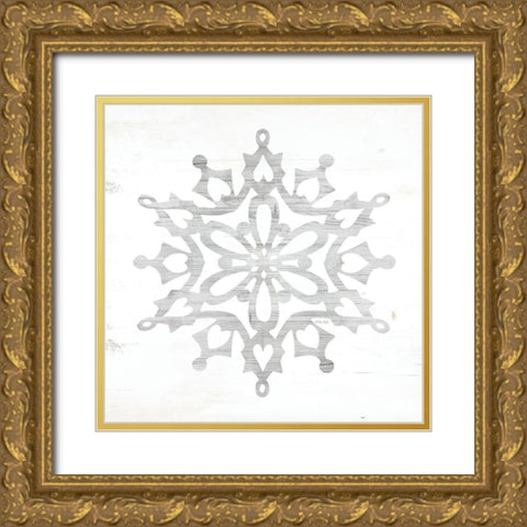 Snowflake Dreams I    Gold Ornate Wood Framed Art Print with Double Matting by Jacobs, Cindy