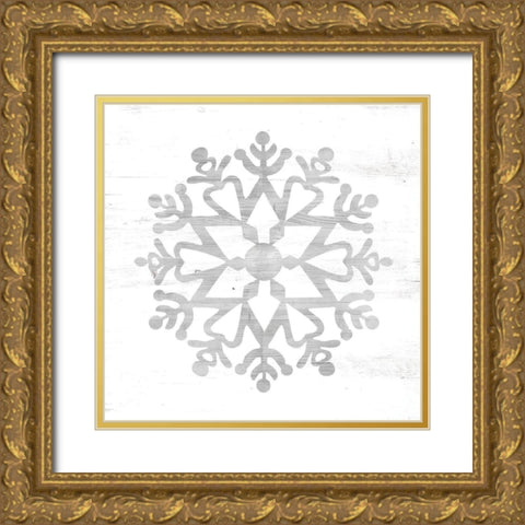 Snowflake Dreams II    Gold Ornate Wood Framed Art Print with Double Matting by Jacobs, Cindy