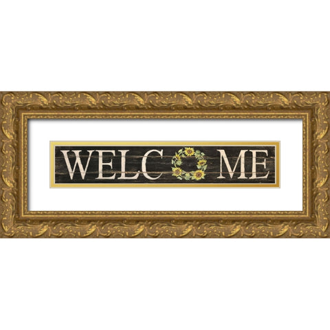 Welcome 1 Gold Ornate Wood Framed Art Print with Double Matting by Jacobs, Cindy