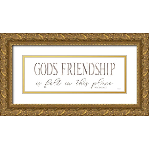Gods Friendship Gold Ornate Wood Framed Art Print with Double Matting by Jacobs, Cindy