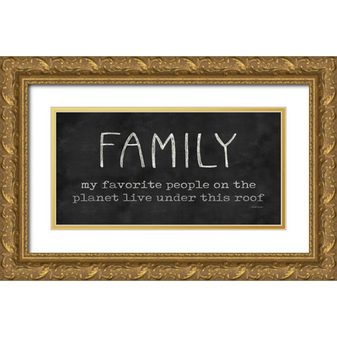 Family - My Favorite People Gold Ornate Wood Framed Art Print with Double Matting by Jacobs, Cindy