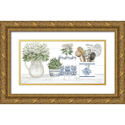 Kitchen Heirlooms I Gold Ornate Wood Framed Art Print with Double Matting by Jacobs, Cindy