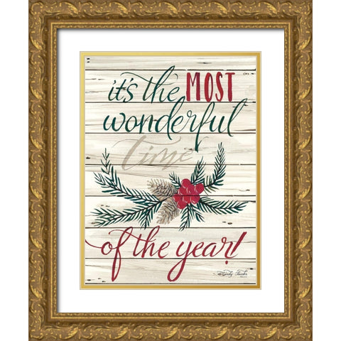 The Most Wonderful Time Gold Ornate Wood Framed Art Print with Double Matting by Jacobs, Cindy