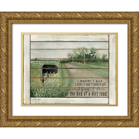 The End of a Dirt Road Gold Ornate Wood Framed Art Print with Double Matting by Jacobs, Cindy