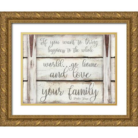 Love Your Family Gold Ornate Wood Framed Art Print with Double Matting by Jacobs, Cindy