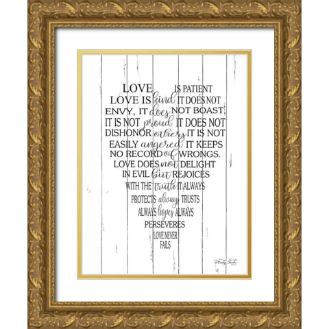 Love is Patient     Gold Ornate Wood Framed Art Print with Double Matting by Jacobs, Cindy