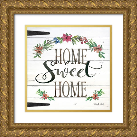 Home Sweet Home Gold Ornate Wood Framed Art Print with Double Matting by Jacobs, Cindy