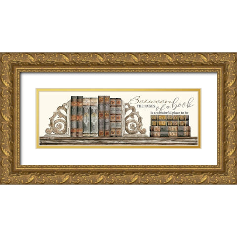 Between the Pages of a Book Gold Ornate Wood Framed Art Print with Double Matting by Jacobs, Cindy