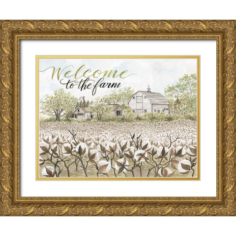 Welcome to the Farm Gold Ornate Wood Framed Art Print with Double Matting by Jacobs, Cindy