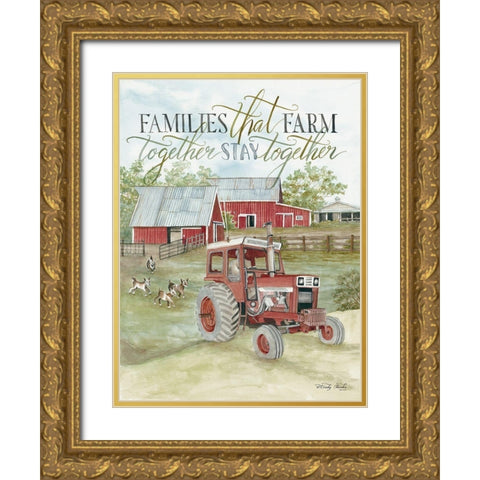 Families that Farm Together Gold Ornate Wood Framed Art Print with Double Matting by Jacobs, Cindy