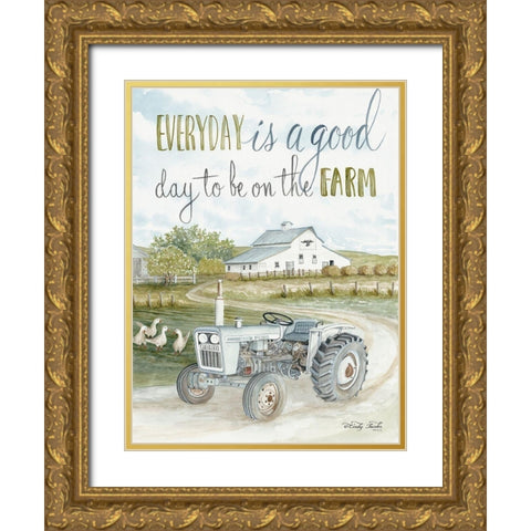 Good Day Gold Ornate Wood Framed Art Print with Double Matting by Jacobs, Cindy