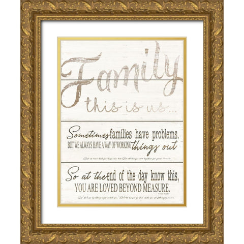 Family - This is Us Gold Ornate Wood Framed Art Print with Double Matting by Jacobs, Cindy