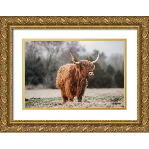 Mom Cow Gold Ornate Wood Framed Art Print with Double Matting by Diener, Dakota
