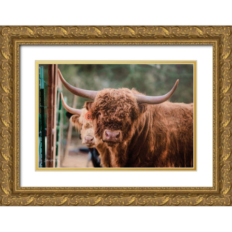 The Bull Gold Ornate Wood Framed Art Print with Double Matting by Diener, Dakota