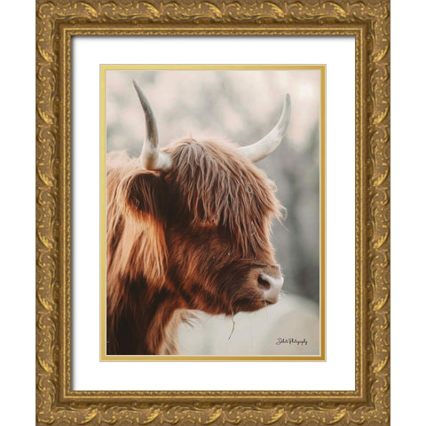 Highland Pose Gold Ornate Wood Framed Art Print with Double Matting by Diener, Dakota