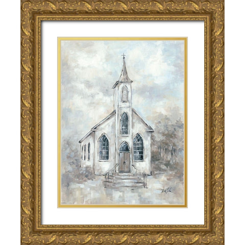 Faith Gold Ornate Wood Framed Art Print with Double Matting by Coules, Debi