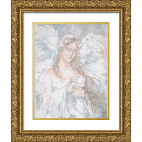 Love Gold Ornate Wood Framed Art Print with Double Matting by Coules, Debi
