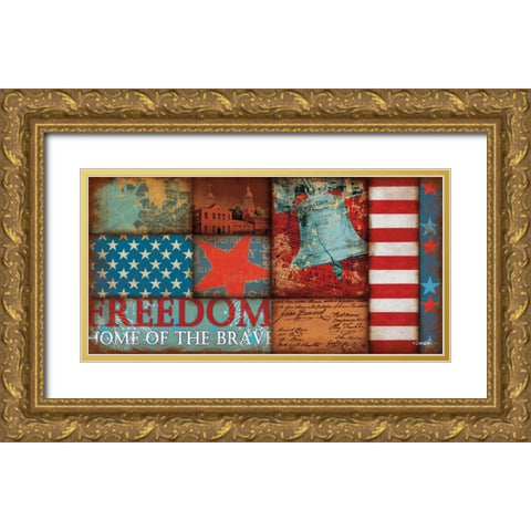 Freedom Gold Ornate Wood Framed Art Print with Double Matting by Dee Dee