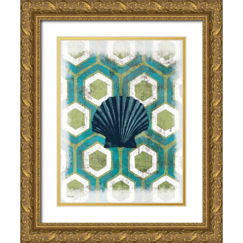 Coastal Patterns I Gold Ornate Wood Framed Art Print with Double Matting by Dee Dee