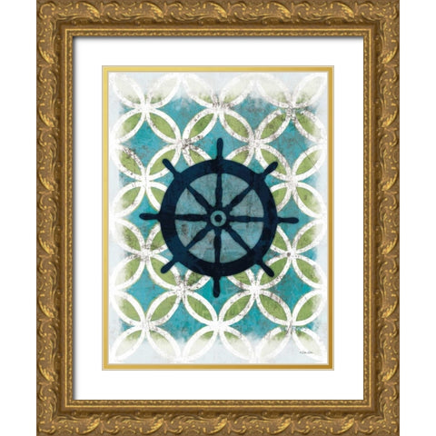 Coastal Patterns II Gold Ornate Wood Framed Art Print with Double Matting by Dee Dee