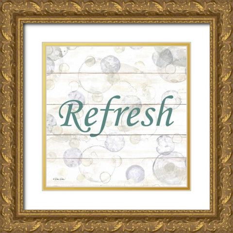 Refresh Bubbles Gold Ornate Wood Framed Art Print with Double Matting by Dee Dee