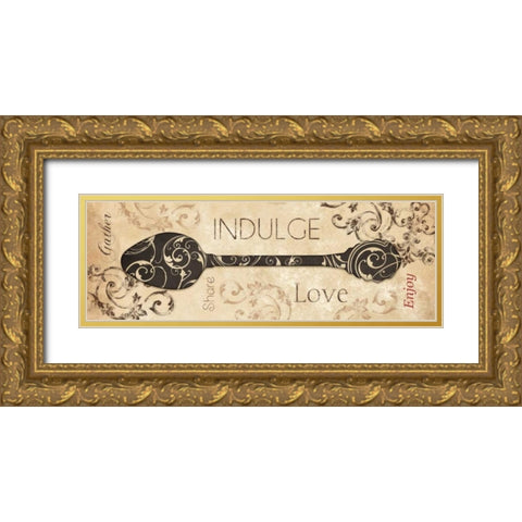Indulge Gold Ornate Wood Framed Art Print with Double Matting by Dee Dee