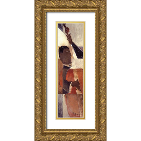Abstract Music III Gold Ornate Wood Framed Art Print with Double Matting by Dee Dee