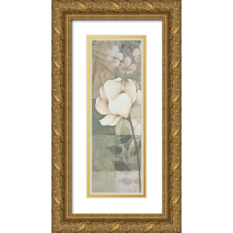 Soft Spa Floral I Gold Ornate Wood Framed Art Print with Double Matting by Dee Dee