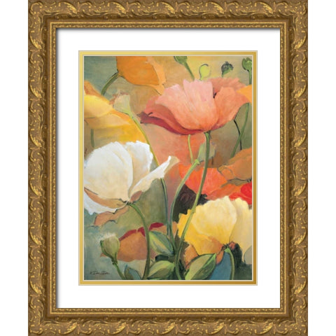 Spring Blooms I Gold Ornate Wood Framed Art Print with Double Matting by Dee Dee