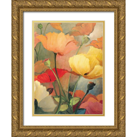 Spring Blooms II Gold Ornate Wood Framed Art Print with Double Matting by Dee Dee