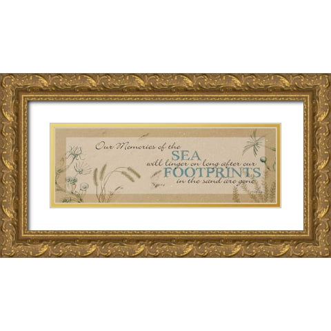 Footprints in the Sand     Gold Ornate Wood Framed Art Print with Double Matting by Dee Dee