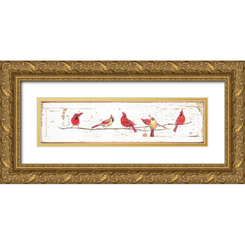 Lets Tweet Gold Ornate Wood Framed Art Print with Double Matting by Fifer, Diane