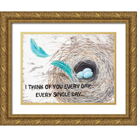 I Think of You  Gold Ornate Wood Framed Art Print with Double Matting by Fifer, Diane