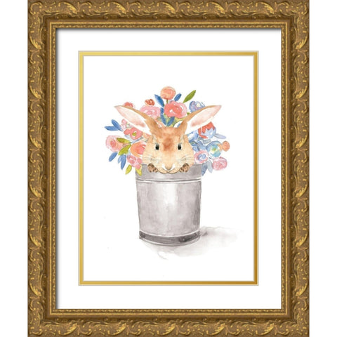 Camilla the Bunny Gold Ornate Wood Framed Art Print with Double Matting by Dogwood Portfolio