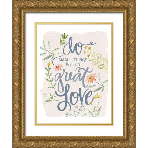 Great Love Flowers Gold Ornate Wood Framed Art Print with Double Matting by Dogwood Portfolio