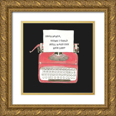 Dear Santa Gold Ornate Wood Framed Art Print with Double Matting by Dogwood Portfolio