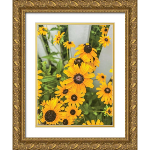 Bed of Yellow Gold Ornate Wood Framed Art Print with Double Matting by Quillen, Donnie