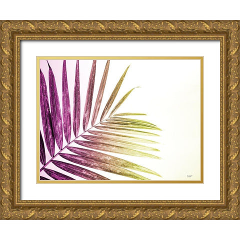 Rainbow Leaf Gold Ornate Wood Framed Art Print with Double Matting by Quillen, Donnie